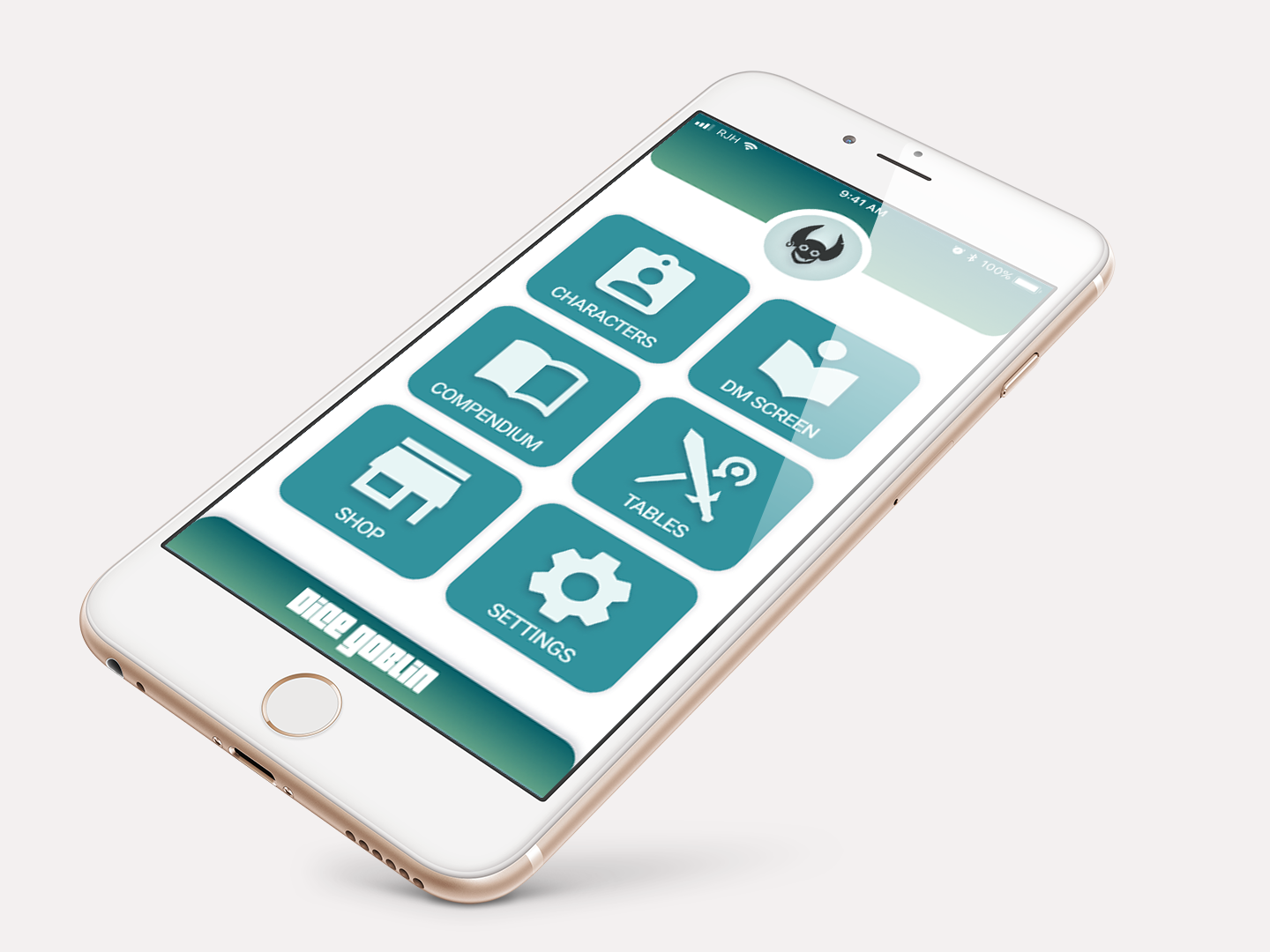 Dice Goblin 2021 mobile app home screen