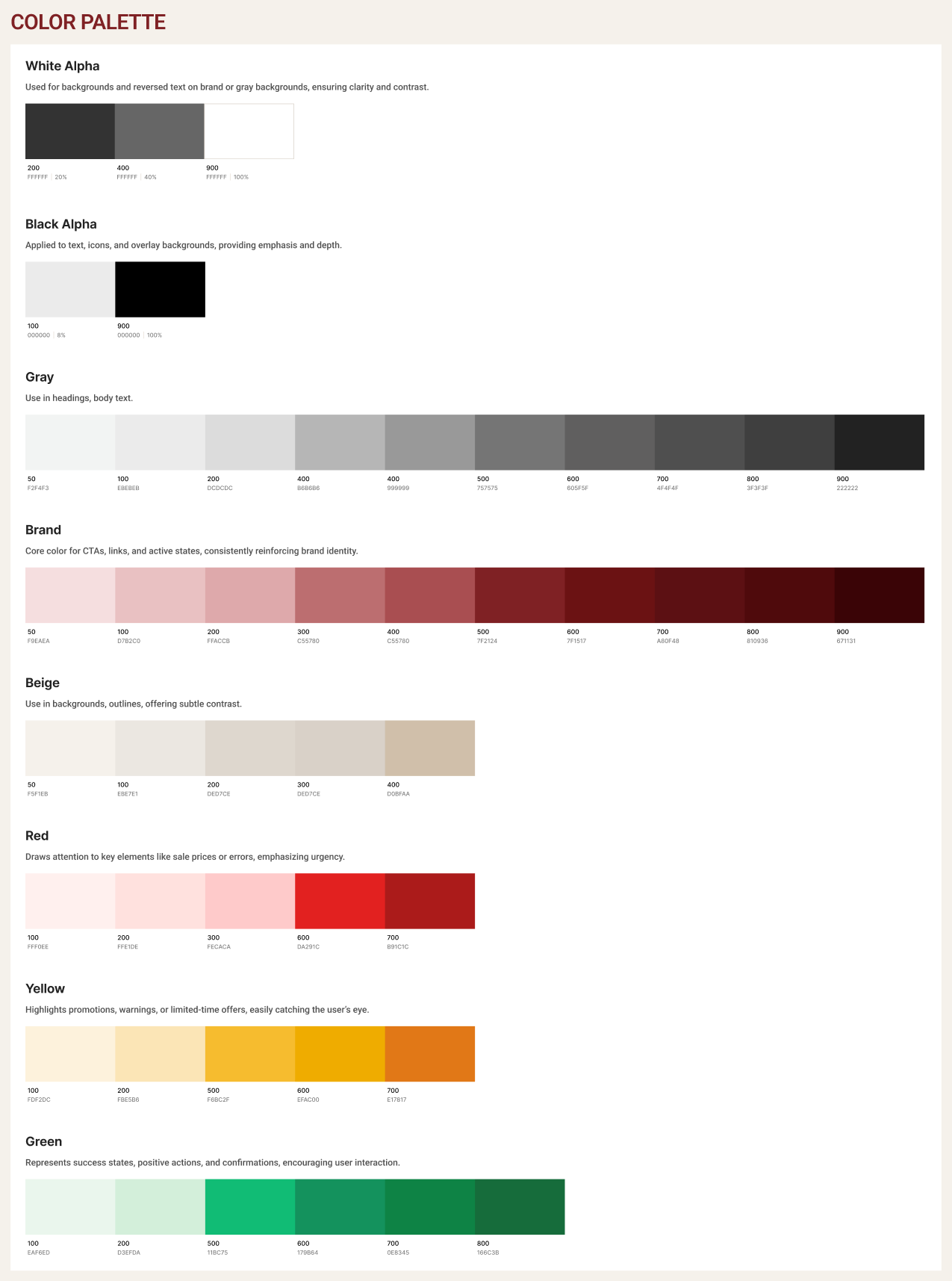 Minerva Beauty Supply brand color palette