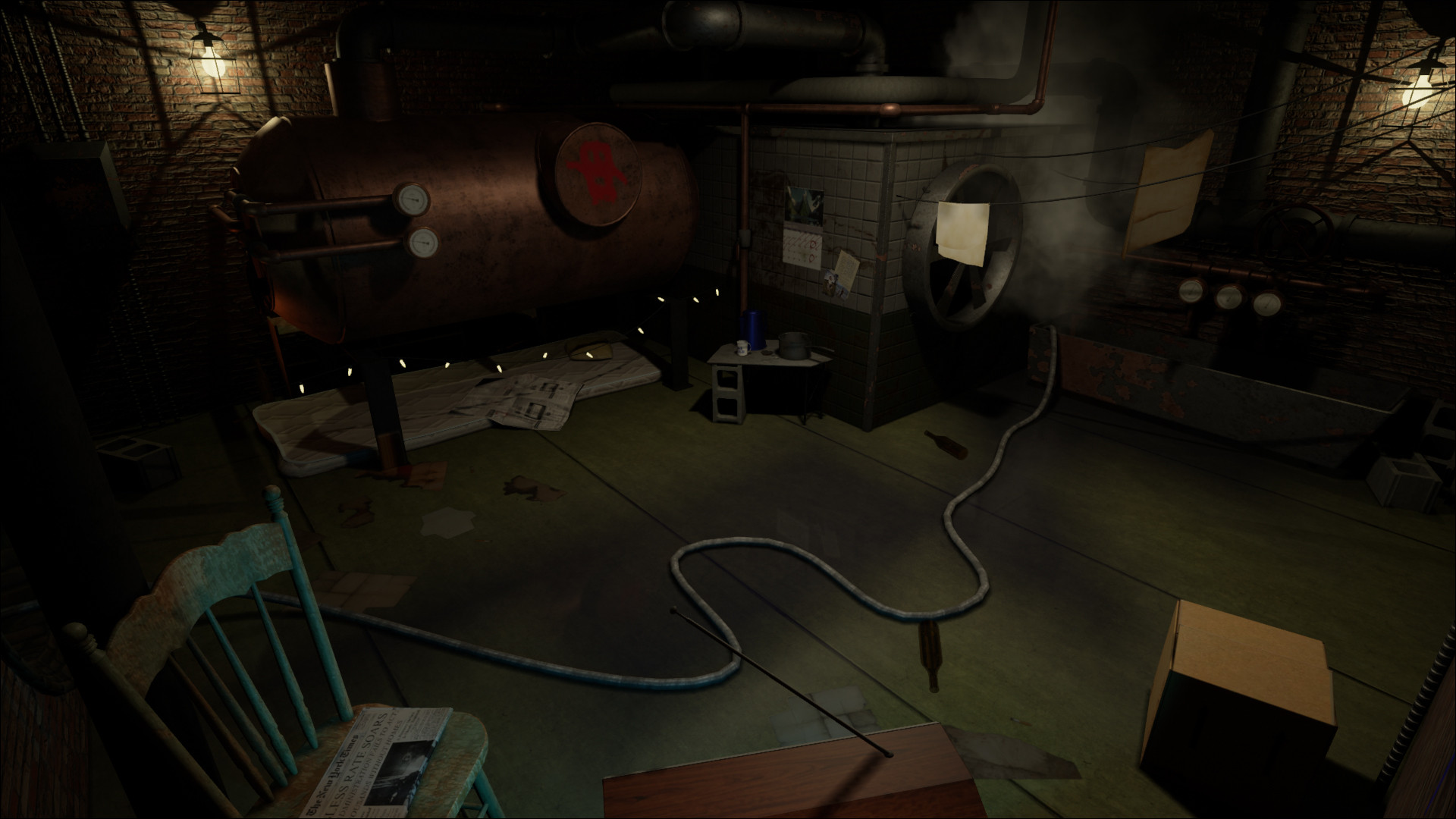 Boiler Room Home in-engine detail render
