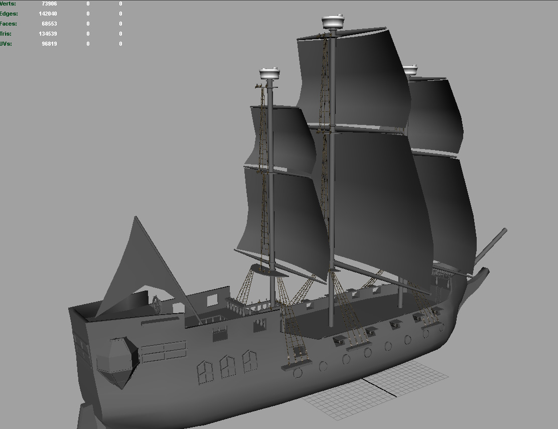 3D model of a sailing ship