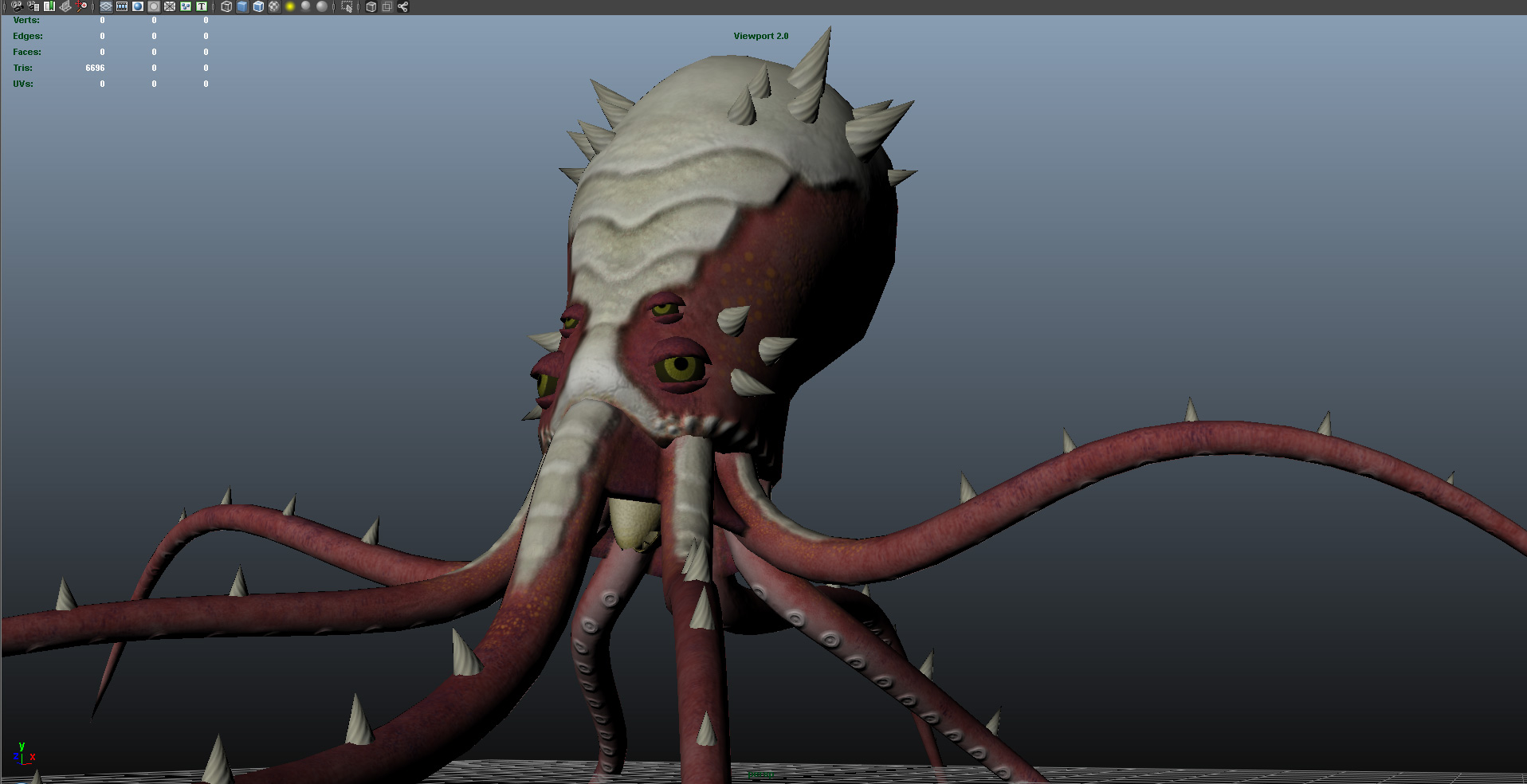 3D sculpt of a kraken creature